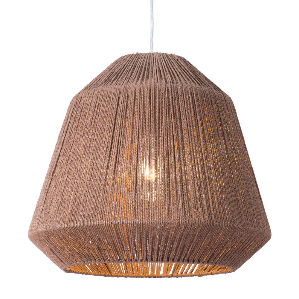 Brown Woven Paper String Hanging Pendent Lamp