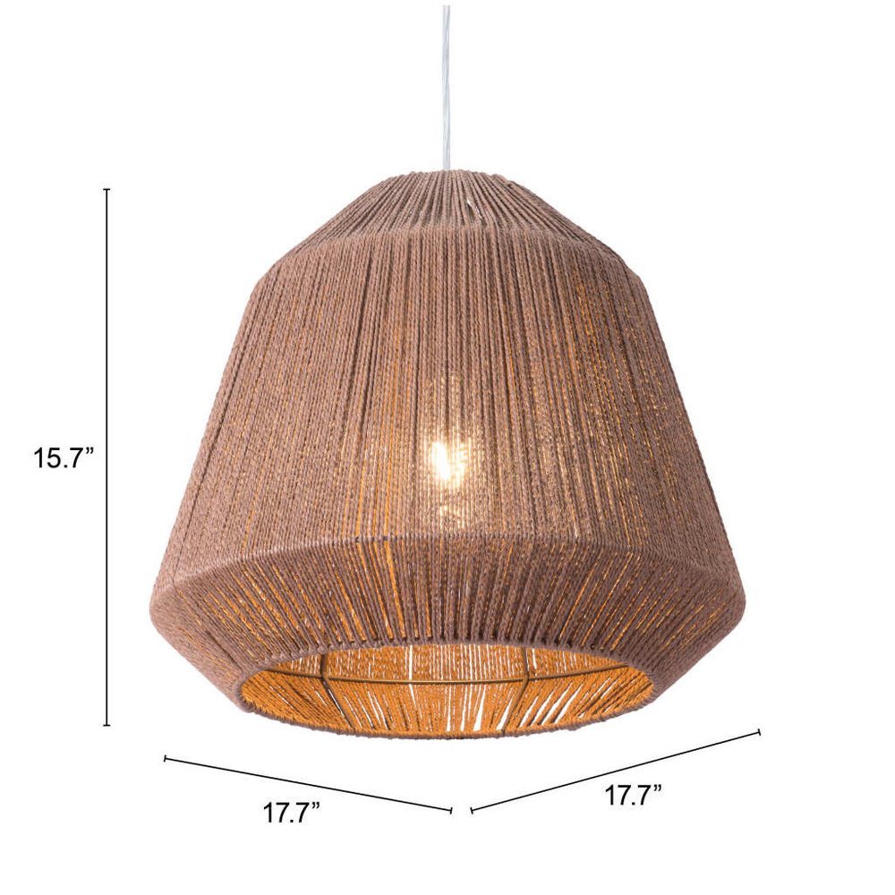 Brown Woven Paper String Hanging Pendent Lamp