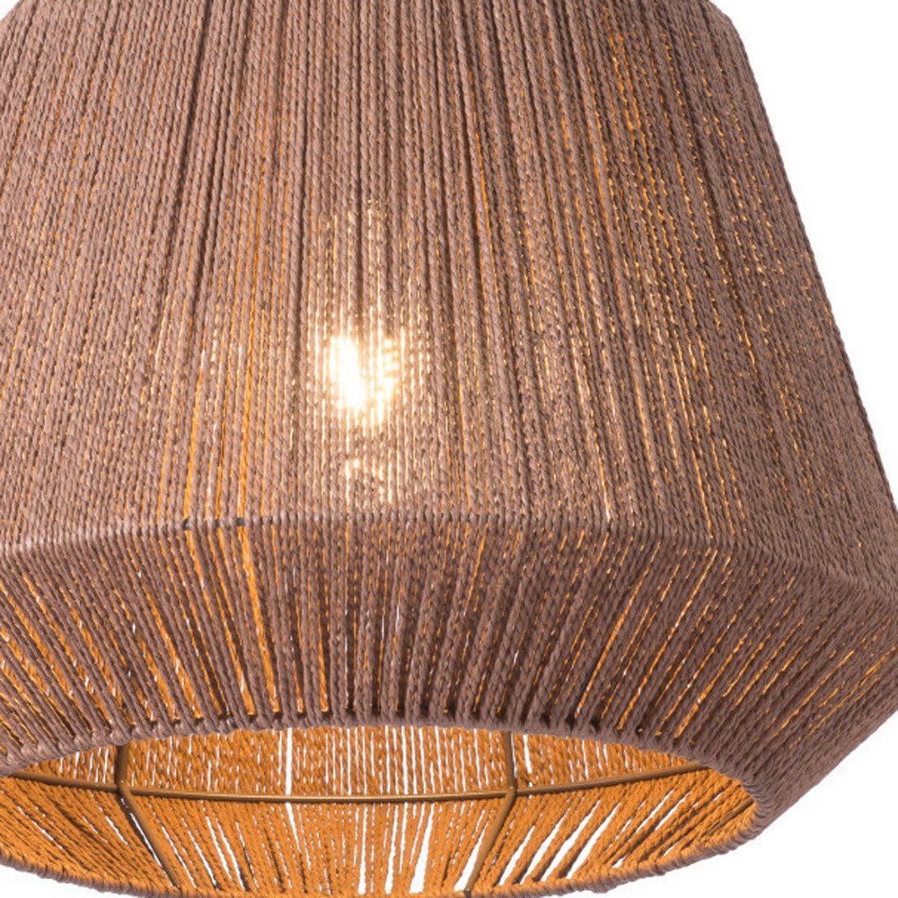 Brown Woven Paper String Hanging Pendent Lamp