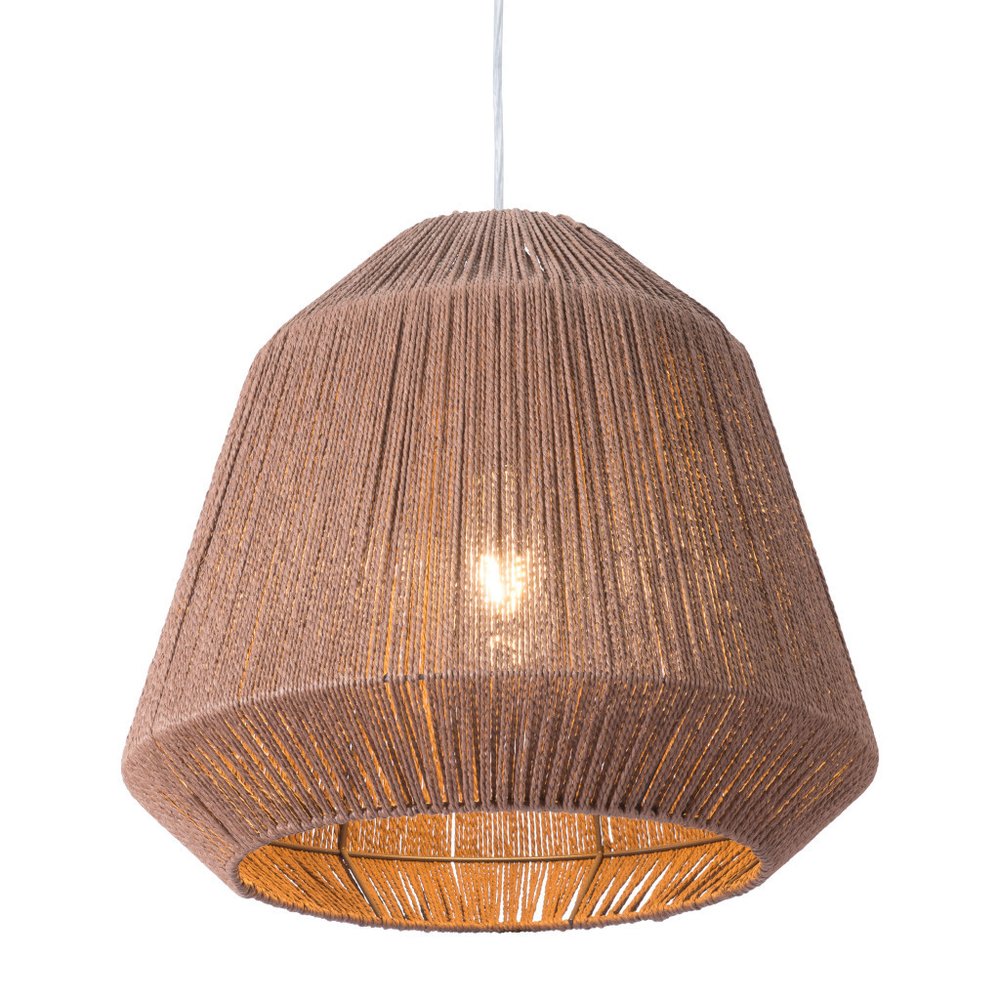 Brown Woven Paper String Hanging Pendent Lamp
