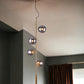 Gold Shaded Four Light Metal Dimmable Ceiling Light With Clear Shades