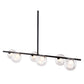 Black Kitchen Island Six Light Metal Ceiling Light
