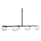 Black Kitchen Island Six Light Metal Ceiling Light