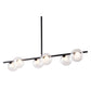 Black Kitchen Island Six Light Metal Ceiling Light