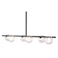 Black Kitchen Island Six Light Metal Ceiling Light