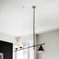 Black Kitchen Island Three Light Metal Chandelier With Black and White Shades