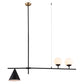 Black Kitchen Island Three Light Metal Chandelier With Black and White Shades