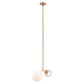 Gold Shaded Two Light Metal Dimmable Ceiling Light With White Shades