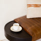 Warm Brown Leather And Solid Wood Bench