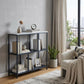 30" Black and White Iron Three Tier Geometric Bookcase