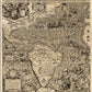 Vintage 1562 Map Of Early Americas Unframed Print Wall Art
