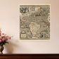 Vintage 1562 Map Of Early Americas Unframed Print Wall Art