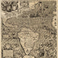 Vintage 1562 Map Of Early Americas Unframed Print Wall Art