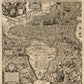 Vintage 1562 Map Of Early Americas Unframed Print Wall Art