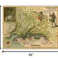 24" X 32" Map Of Virginia C1627 Vintage  Poster Wall Art