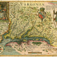 24" X 32" Map Of Virginia C1627 Vintage  Poster Wall Art
