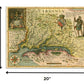 24" X 32" Map Of Virginia C1627 Vintage  Poster Wall Art