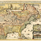 Vintage 1718 Map Of New France Unframed Print Wall Art