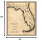24" X 28" C1823 Early Map Of Florida  Vintage  Poster Wall Art