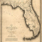 24" X 28" C1823 Early Map Of Florida  Vintage  Poster Wall Art