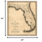 24" X 28" C1823 Early Map Of Florida  Vintage  Poster Wall Art