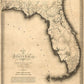24" X 28" C1823 Early Map Of Florida  Vintage  Poster Wall Art