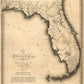 24" X 28" C1823 Early Map Of Florida  Vintage  Poster Wall Art
