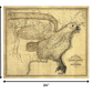 24" X 30" Eagle Map Of America C1833 Vintage  Poster Wall Art