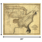 24" X 30" Eagle Map Of America C1833 Vintage  Poster Wall Art