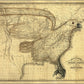 24" X 30" Eagle Map Of America C1833 Vintage  Poster Wall Art