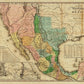 Vintage 1846 Map Of Mexico Unframed Print Wall Art