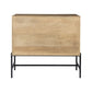 36" Natural Solid Wood Sideboard with Two Glass Doors