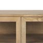 36" Natural Solid Wood Sideboard with Two Glass Doors