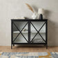 41" Black Iron Sideboard with Two Glass Doors