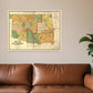 24" X 32" Map Of Indian And Oklahoma Territories Vintage Poster Wall Art