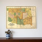 24" X 32" Map Of Indian And Oklahoma Territories Vintage Poster Wall Art