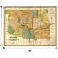 18" X 24" Map Of Indian And Oklahoma Territories Vintage Poster Wall Art
