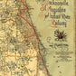 24" X 60" Map Of Jacksonville Florida Vintage Poster Wall Art