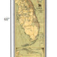 24" X 60" Map Of Jacksonville Florida Vintage Poster Wall Art