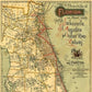24" X 60" Map Of Jacksonville Florida Vintage Poster Wall Art