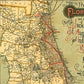 24" X 60" Map Of Jacksonville Florida Vintage Poster Wall Art
