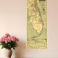 24" X 60" Map Of Jacksonville Florida Vintage Poster Wall Art