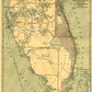 24" X 60" Map Of Jacksonville Florida Vintage Poster Wall Art