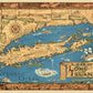 20" X 30" Vintage 1933 Map Of Long Island Wall Art