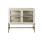 38" Gray Solid Wood Sideboard with Two Glass Doors