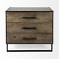 20" Brown and Black Distressed Accent Cabinet With Three Drawers