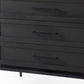 36" Black And White Solid Wood And Marble Three Drawer Dresser