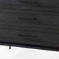 36" Black And White Solid Wood And Marble Three Drawer Dresser