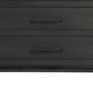 36" Black And White Solid Wood And Marble Three Drawer Dresser