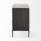36" Black And White Solid Wood And Marble Three Drawer Dresser